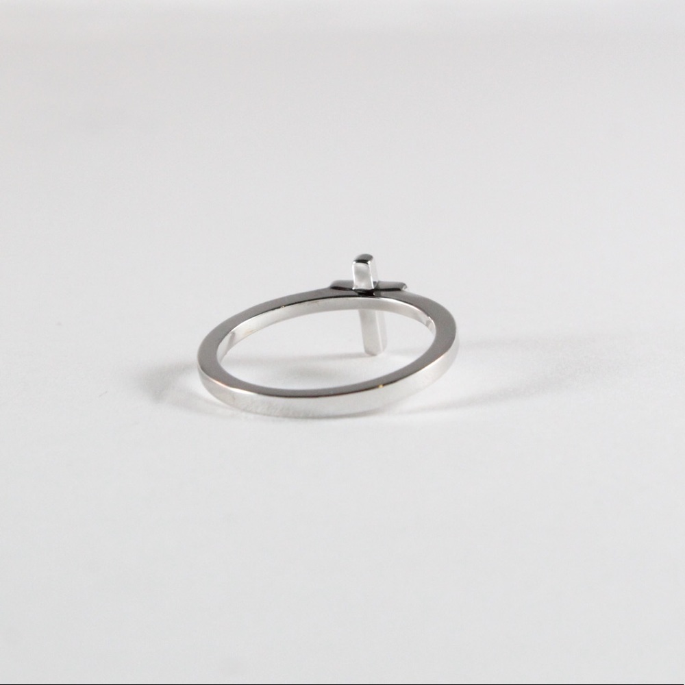 Sterling Silver Stack Cross Ring 6 - image 3